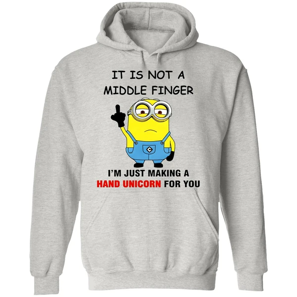Minion It Is Not A Middle Finger Im Just Making A Hand Unicorn For You Hoodie - Image 9