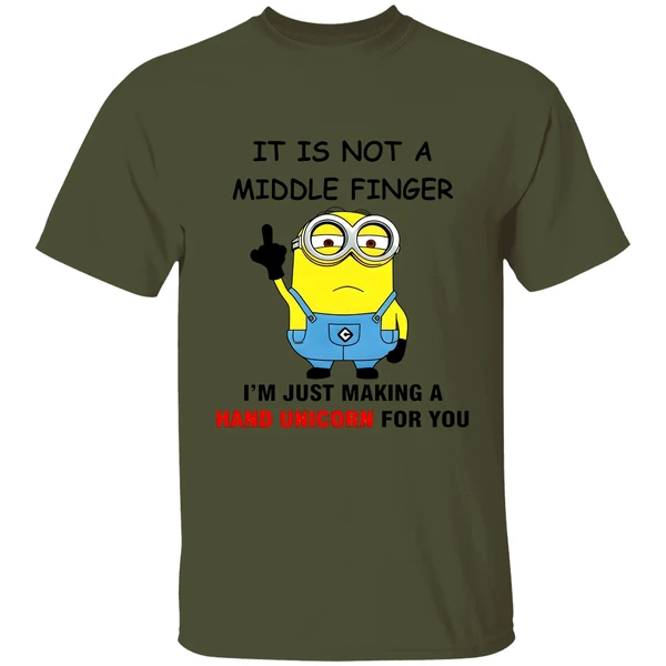 Minion It Is Not A Middle Finger Im Just Making A Hand Unicorn For You Shirt - Image 3