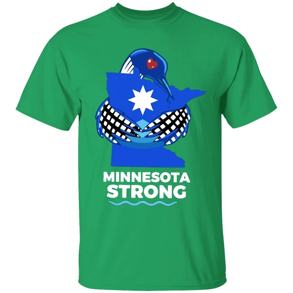 Minnesota Strong State Outline Loon With Heart Logo Shirt - Image 2