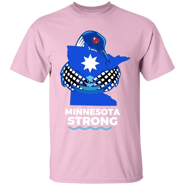 Minnesota Strong State Outline Loon With Heart Logo Shirt - Image 3