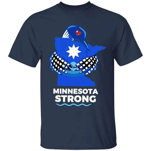 Minnesota Strong State Outline Loon With Heart Logo Shirt - Image 5
