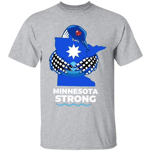 Minnesota Strong State Outline Loon With Heart Logo Shirt - Image 9
