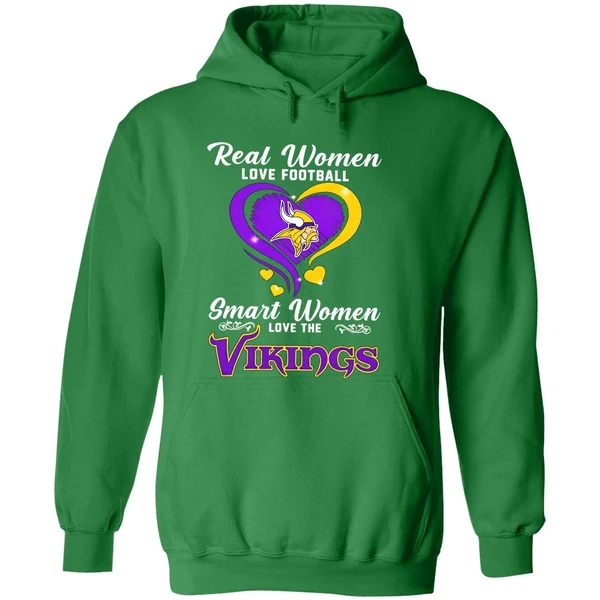 Minnesote Vikings Real Women Love Football Smart Women Love The Vikings Hoodie - Image 2
