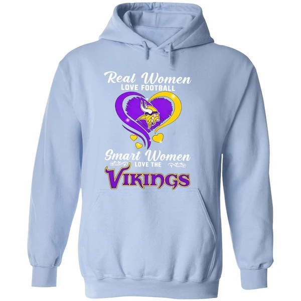 Minnesote Vikings Real Women Love Football Smart Women Love The Vikings Hoodie - Image 4