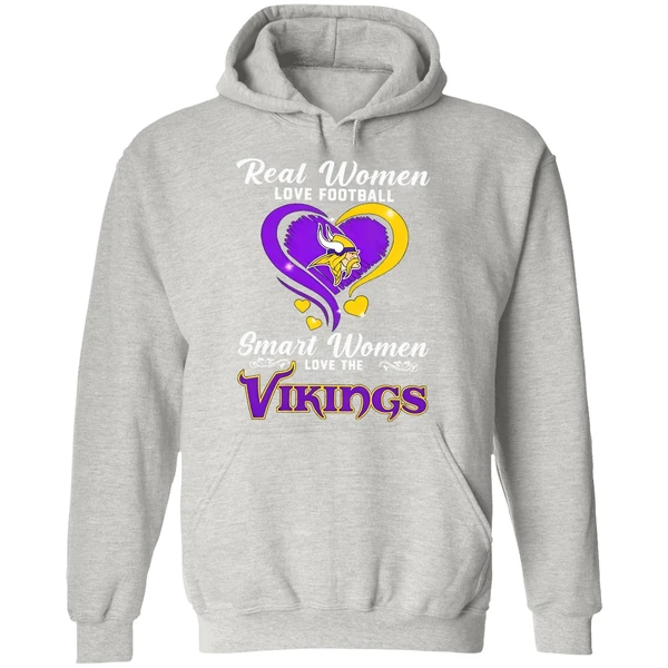 Minnesote Vikings Real Women Love Football Smart Women Love The Vikings Hoodie - Image 9