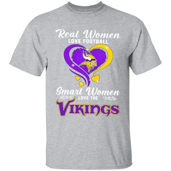 Minnesote Vikings Real Women Love Football Smart Women Love The Vikings Shirt - Image 9