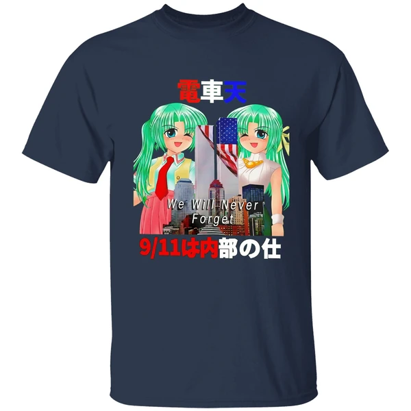 mion and shion sonozaki higurashi when they cry september 11 attacks we will never forget shirt navy