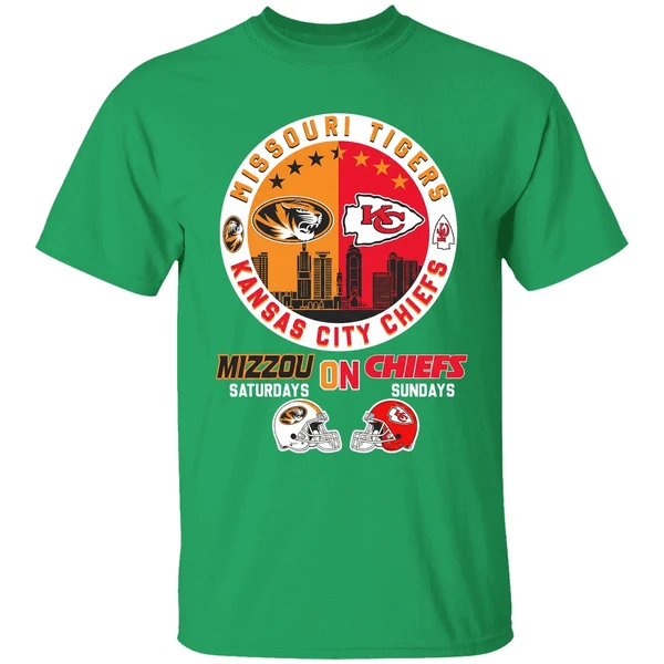 Missouri Tigers On Saturdays Kansas City Chiefs On Sundays Shirt - Image 2