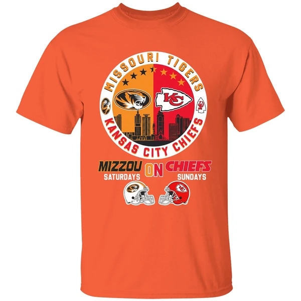 Missouri Tigers On Saturdays Kansas City Chiefs On Sundays Shirt - Image 6