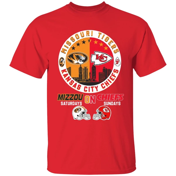 Missouri Tigers On Saturdays Kansas City Chiefs On Sundays Shirt - Image 7