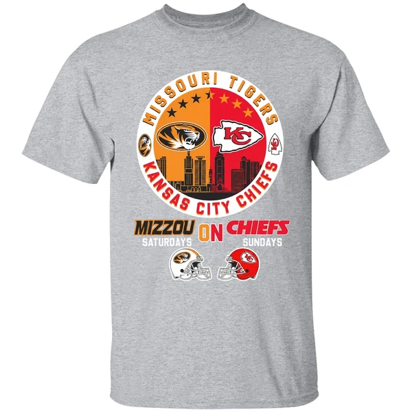 Missouri Tigers On Saturdays Kansas City Chiefs On Sundays Shirt - Image 9