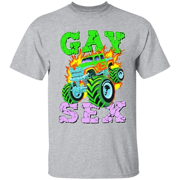 monster truck gay sex fire shirt sportgrey