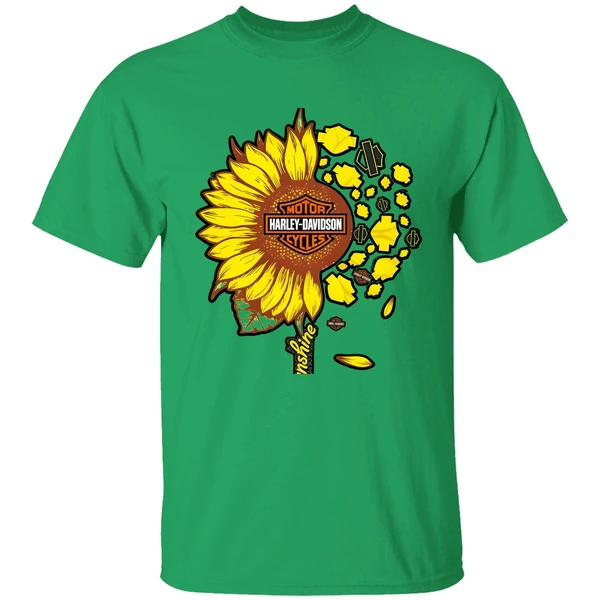 Moto Harley Davidson Cycles Sunflower You Are My Sunshine Shirt