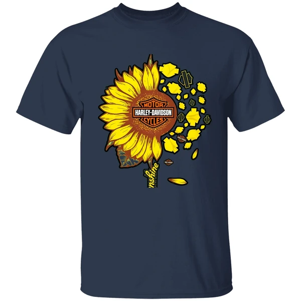 Moto Harley Davidson Cycles Sunflower You Are My Sunshine Shirt - Image 4