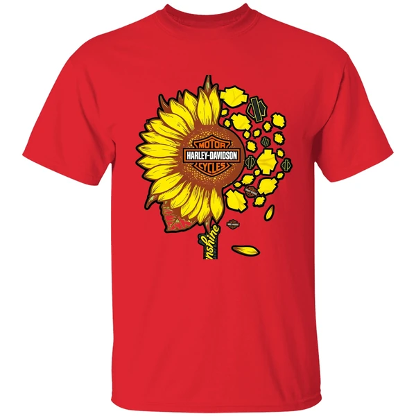 Moto Harley Davidson Cycles Sunflower You Are My Sunshine Shirt - Image 6
