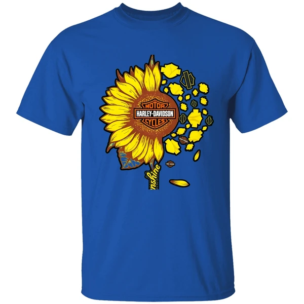 Moto Harley Davidson Cycles Sunflower You Are My Sunshine Shirt - Image 7