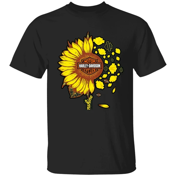 Moto Harley Davidson Cycles Sunflower You Are My Sunshine Shirt - Image 9