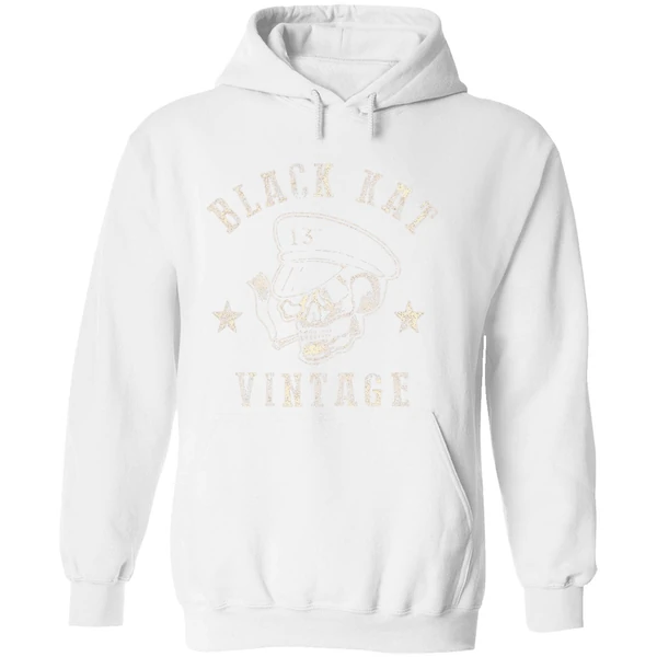 Moto Skull Black Kat Vintage Hoodie - Image 8