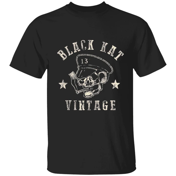 Moto Skull Black Kat Vintage Shirt