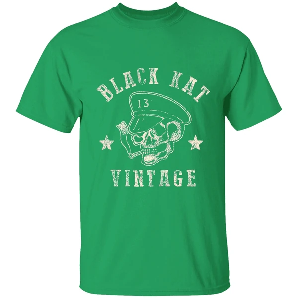 Moto Skull Black Kat Vintage Shirt - Image 2