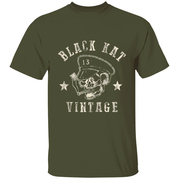 moto skull black kat vintage shirt militarygreen