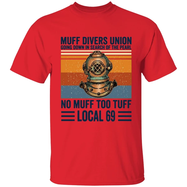 muff divers union going down in search of the pearl shirt red