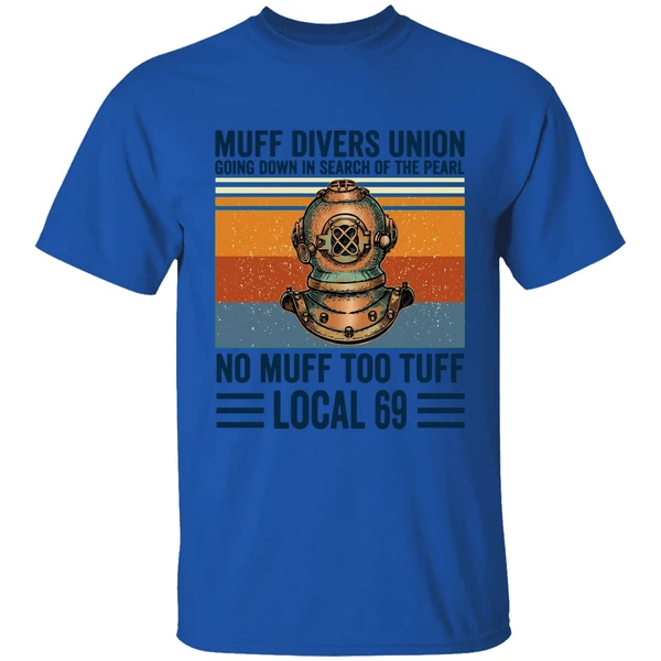 muff divers union going down in search of the pearl shirt royalblue