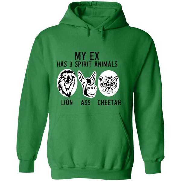 My Ex Has 3 Spirit Animals Lion Ass Cheetah Hoodie - Image 2