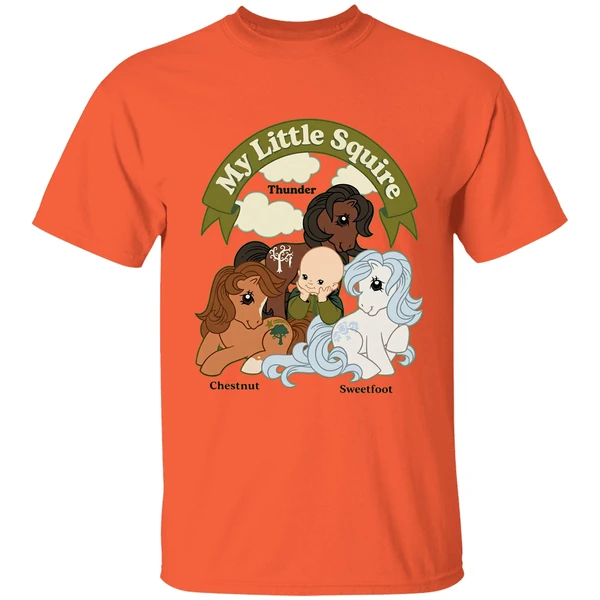 my little squire unicorn shirt orange
