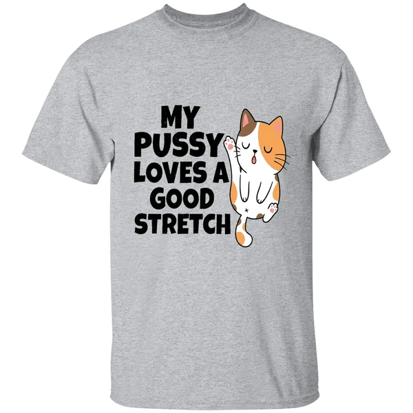 my pussy loves a good stretch sexual fantasies shirt sportgrey