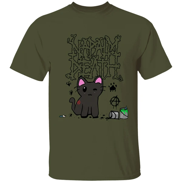 napalm death there is no authority but cats shirt militarygreen