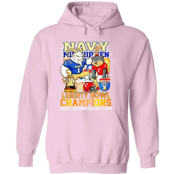 Navy Midshipmen 2025 Liberty Bowl Champions Mascot Hoodie - Image 5