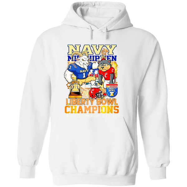 Navy Midshipmen 2025 Liberty Bowl Champions Mascot Hoodie - Image 8