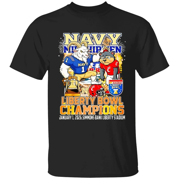 Navy Midshipmen 2025 Liberty Bowl Champions Mascot Shirt