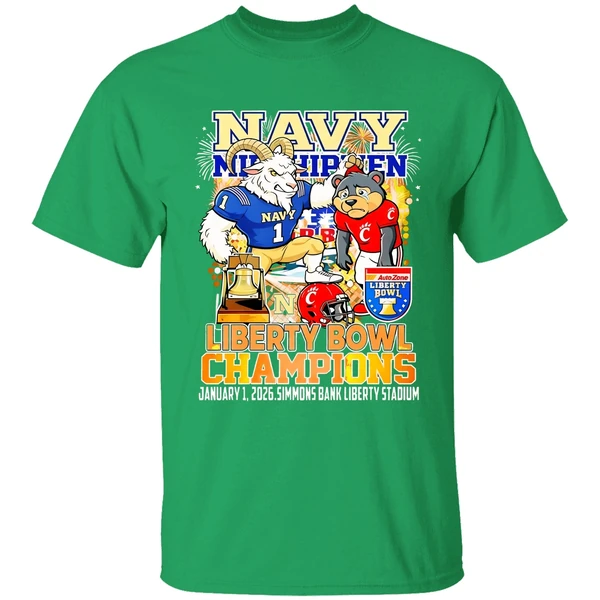 Navy Midshipmen 2025 Liberty Bowl Champions Mascot Shirt - Image 2
