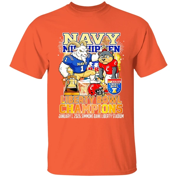 Navy Midshipmen 2025 Liberty Bowl Champions Mascot Shirt - Image 6