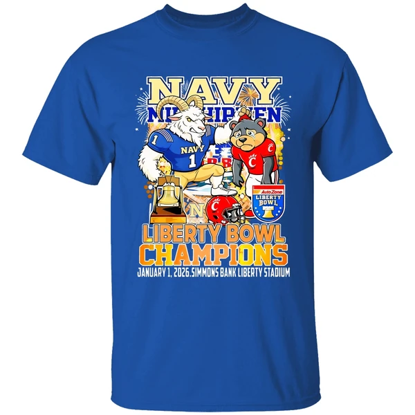 Navy Midshipmen 2025 Liberty Bowl Champions Mascot Shirt - Image 8