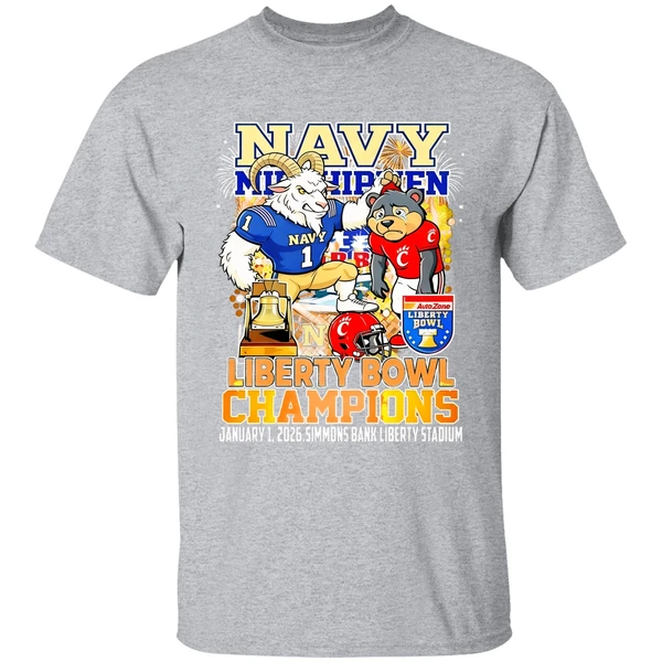 Navy Midshipmen 2025 Liberty Bowl Champions Mascot Shirt - Image 9