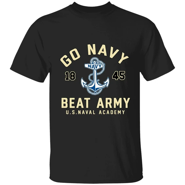 Navy Midshipmen Football Go Navy Beat Army 1845 Logo Shirt