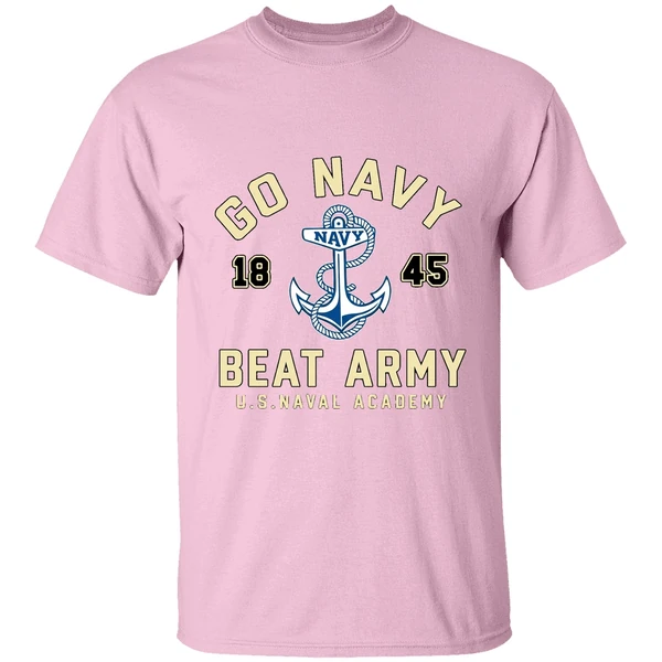 Navy Midshipmen Football Go Navy Beat Army 1845 Logo Shirt - Image 3