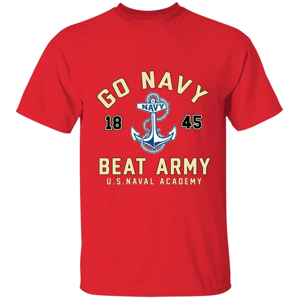 Navy Midshipmen Football Go Navy Beat Army 1845 Logo Shirt - Image 7