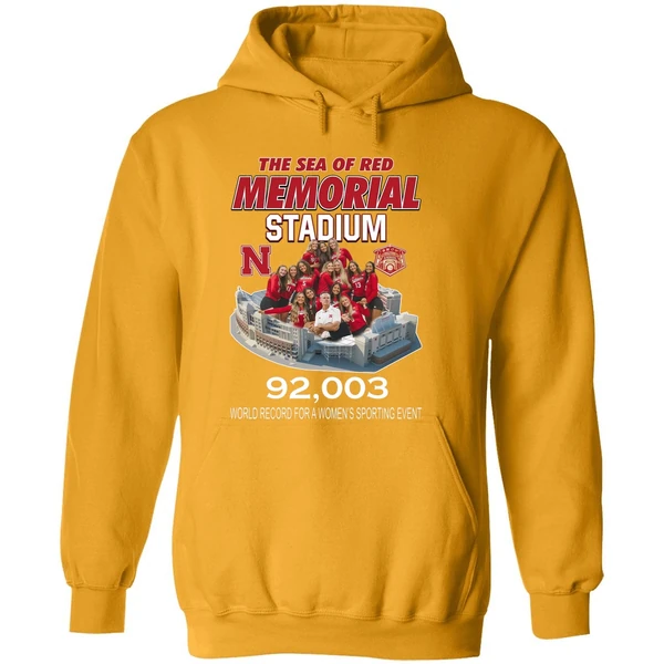 Nebraska Volleyball The Sea Of Red Memorial Stadium 92003 Hoodie