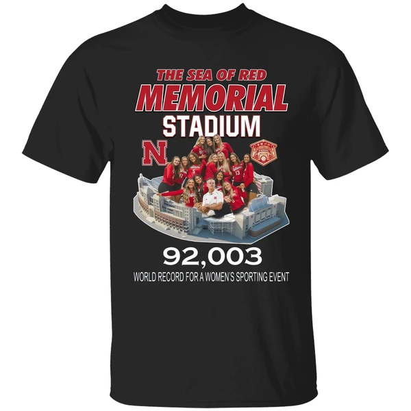 Nebraska Volleyball The Sea Of Red Memorial Stadium 92003 Shirt