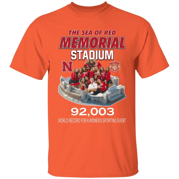Nebraska Volleyball The Sea Of Red Memorial Stadium 92003 Shirt - Image 6