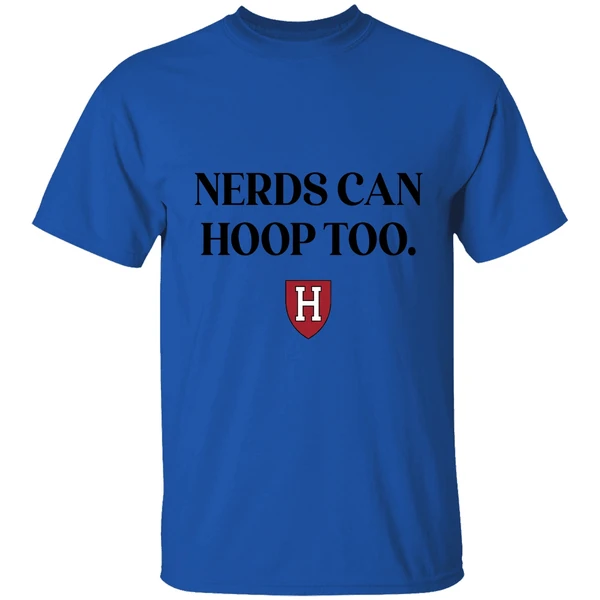 nerds can hoop too shirt royalblue