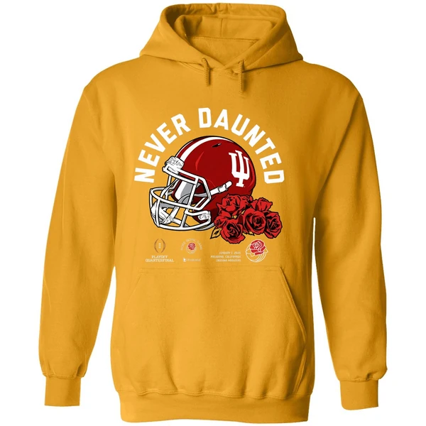 Never Daunted Indiana Hoosiers 2026 Rose Bowl Game Helmet Hoodie