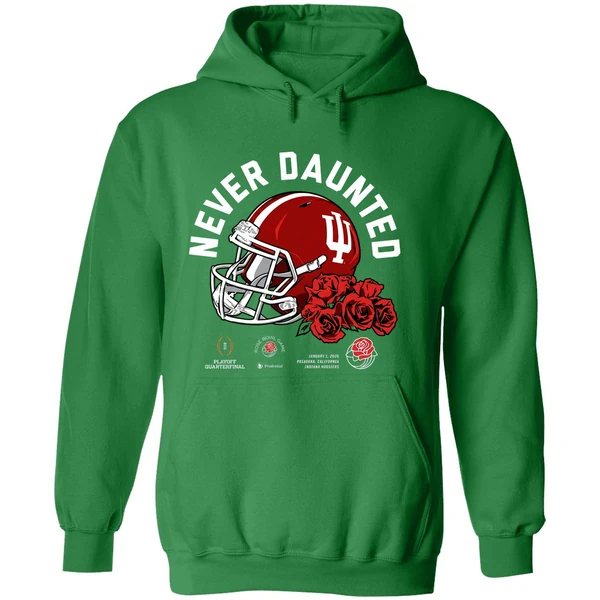 Never Daunted Indiana Hoosiers 2026 Rose Bowl Game Helmet Hoodie - Image 2