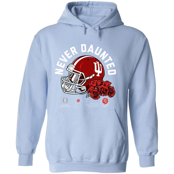 Never Daunted Indiana Hoosiers 2026 Rose Bowl Game Helmet Hoodie - Image 4