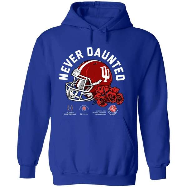 Never Daunted Indiana Hoosiers 2026 Rose Bowl Game Helmet Hoodie - Image 7