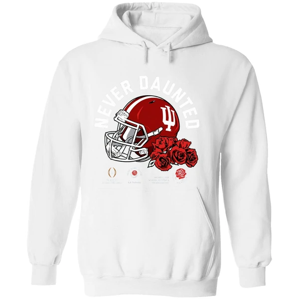 Never Daunted Indiana Hoosiers 2026 Rose Bowl Game Helmet Hoodie - Image 8